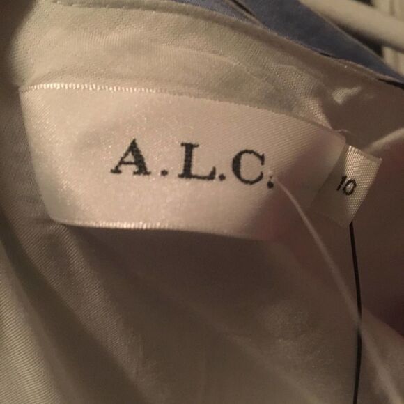 A.L.C Cabrera Dress Striped One Shoulder A-Line Size 10 Blue White Sleeveless - Picture 4 of 8